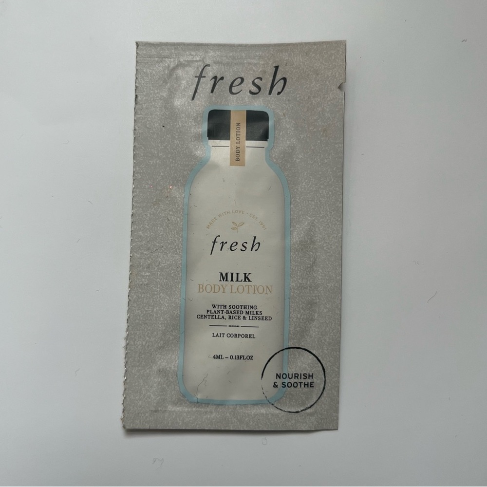 4/$12 Fresh Milk Body Lotion Sample
